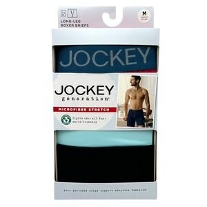 Jockey Men's 3pk Active Microfiber Boxer Briefs Size M Stretch Fabric Multicolor